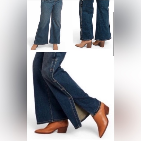 Nili Lotan Wide leg button side denim jeans Size 14 - Picture 12 of 12